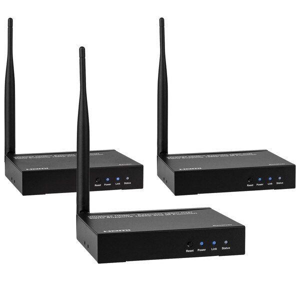 Main product image for 5 GHz 1080p Wireless HDMI Extender Transmitter and Two Receivers System 100m/328 ft.184-454